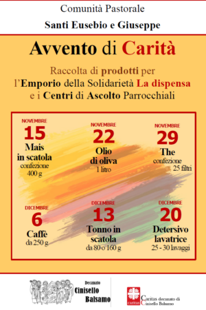 AVVENTO DI CARITA’ – CALENDARIO