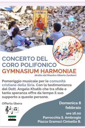 DOMENICA 08 FEBBRAIO ORE 16.00 – SANT’AMBROGIO CONCERTO PER LE COMUNITA’ CRISTIANE SIRIANE
