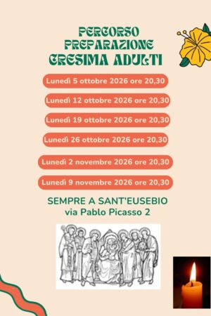 PERCORSO PREPARAZIONE CRESIMA ADULTI OTTOBRE 2026