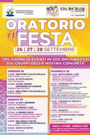 FESTA IN ORATORIO 26 27 28 SETTEMBRE