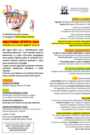 ORATORIO ESTIVO 2026
