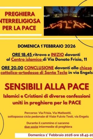 DOMENICA 01 FEBBRAIO PREGHIERA INTERRELIGIOSA PER LA PACE
