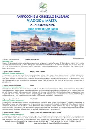 PELLEGRINAGGIO DECANALE MALTA FEBBARIO 2026
