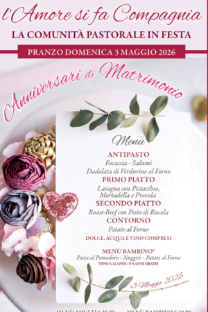 PRANZO DOMENICA 3 MAGGIO