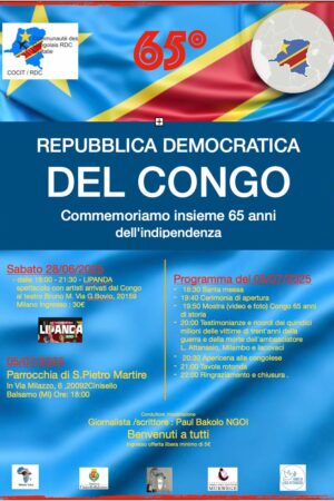 COMMEMORIAMO LA REPUBBLICA DEMOCRATICA DEL CONGO – SAN PIETRO MARTIRE 05 LUGLI0