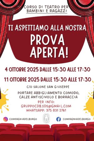 CORSO DI TEATRO PER BAMBINI E RAGAZZI 04 E 11 0TT0BRE
