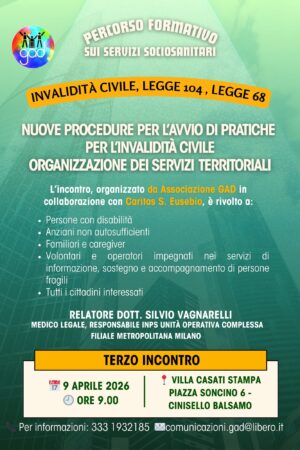 PERCORSO FORMATIVO SUI SERVIZI SOCIOSANITARI – Terzo incontro – 09/04/2026